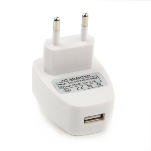 EU USB AC Power Adapter Charger 5V 2A White